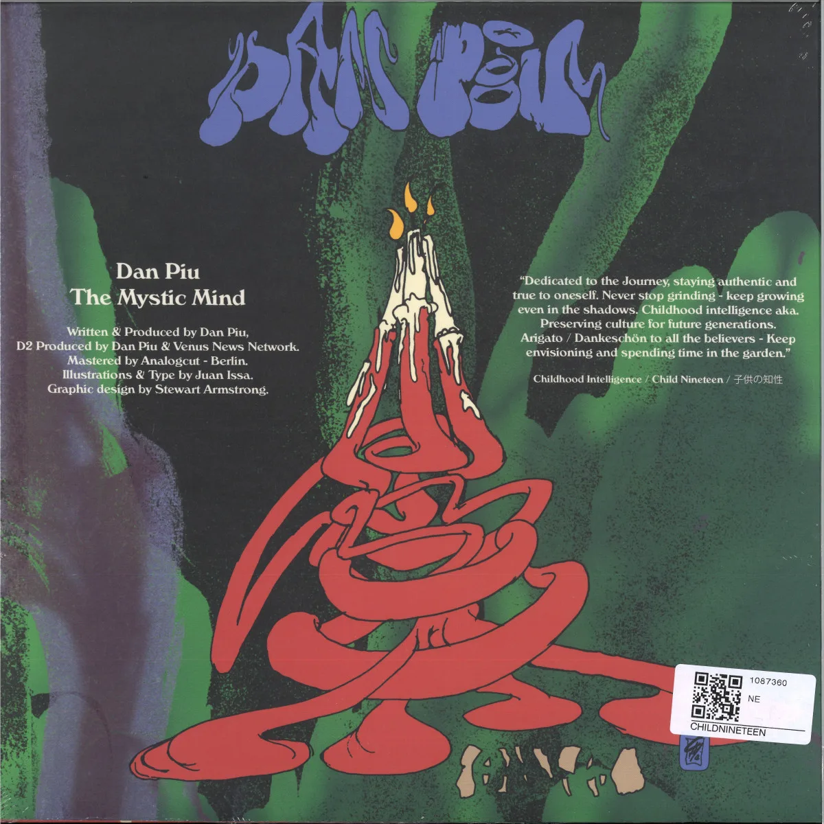 Back cover — Dan Piu — The Mystic Mind LP (2x12")