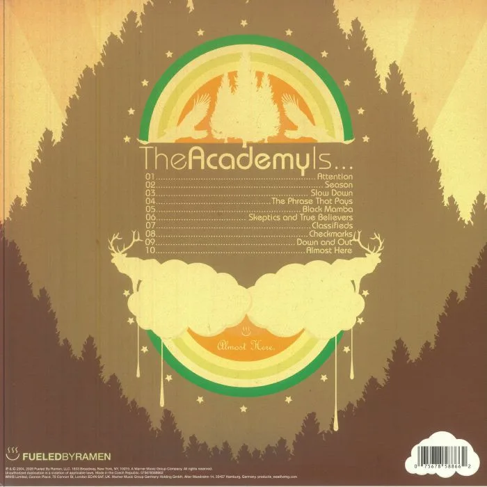 Обратная сторона обложки — The ACADEMY IS — Almost Here