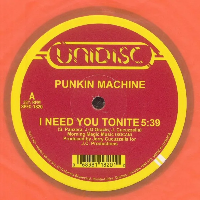 Front cover — PUNKIN MACHINE / SUZY Q — I Need You Tonight (reissue)