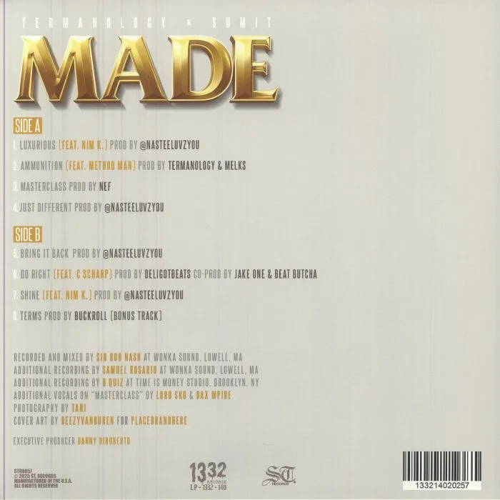 Back cover — TERMANOLOGY / SUMIT — Made