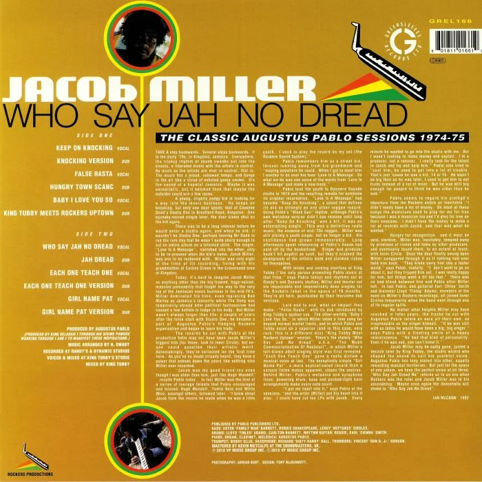 Обратная сторона обложки — Jacob MILLER / VARIOUS — Who Say Jah No Dread: The Classic Augustus Pablo Sessions 1974-75 (remastered)
