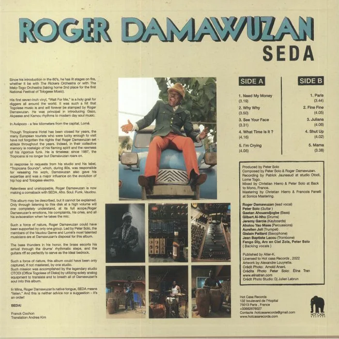 Обратная сторона обложки — Roger DAMAWUZAN — Seda