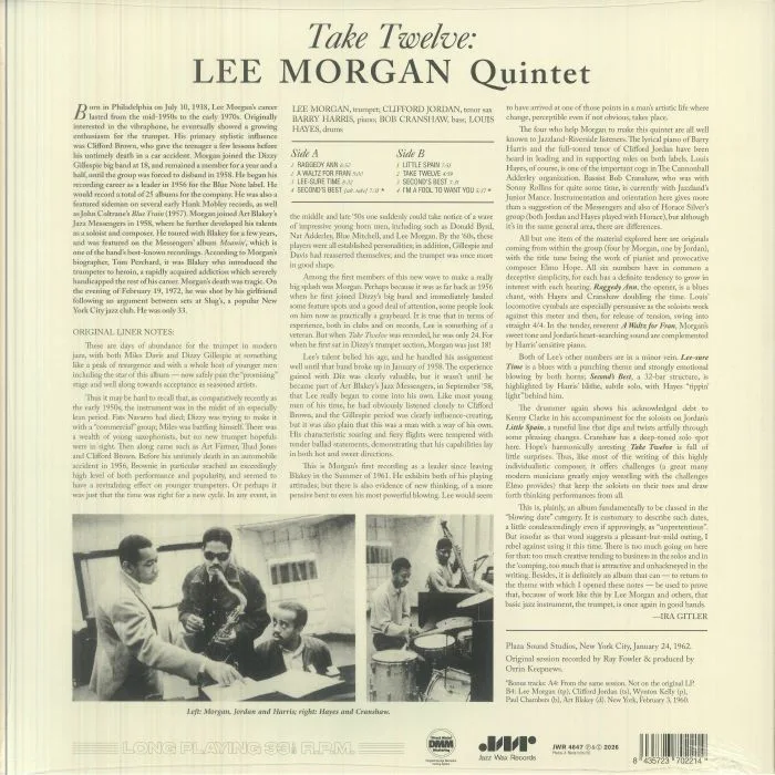Обратная сторона обложки — Lee MORGAN — Take Twelve