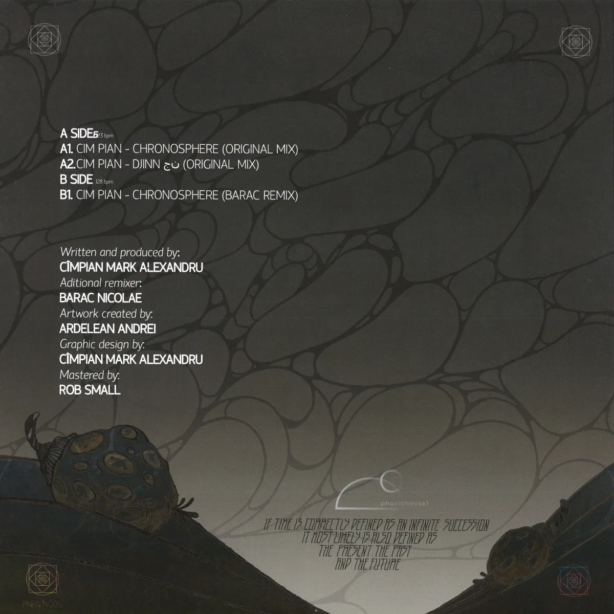 Back cover — Cim Pian — Chronosphere EP