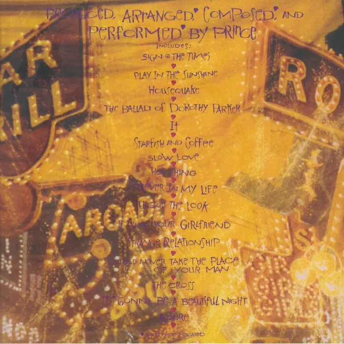 Back cover — PRINCE — Sign O' The Times (remastered)