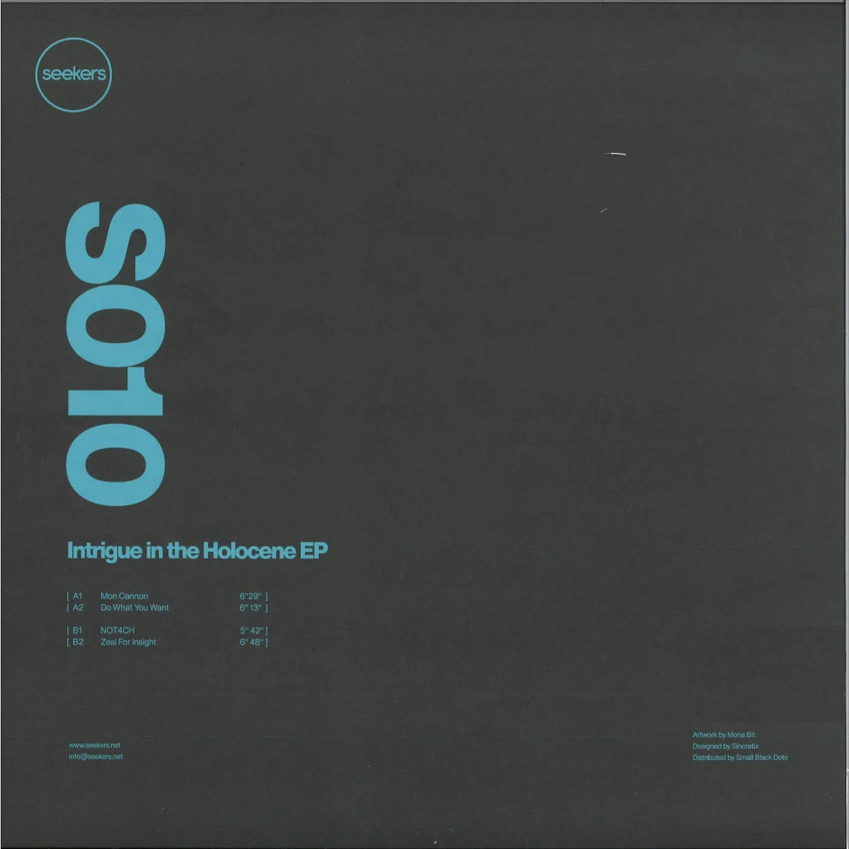 Back cover — Seekers — Intrigue In The Holocene EP