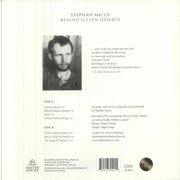Обратная сторона обложки — Stephan MICUS — Behind Eleven Deserts