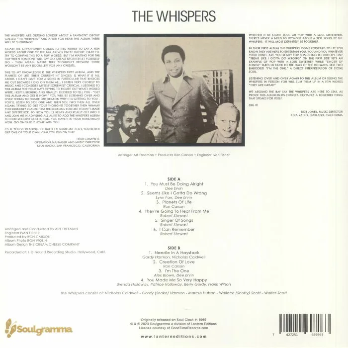 Обратная сторона обложки — The WHISPERS — Planets Of Life (reissue)