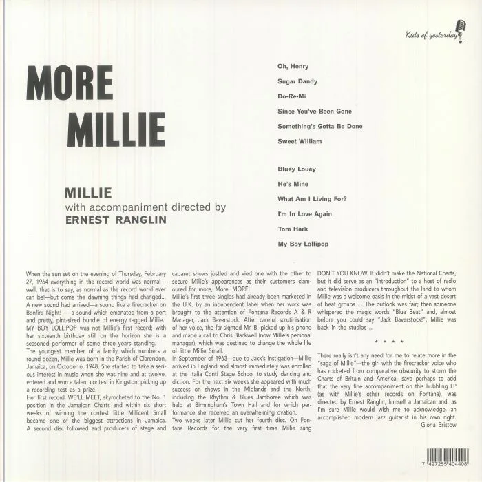 Обратная сторона обложки — MILLIE — More Millie
