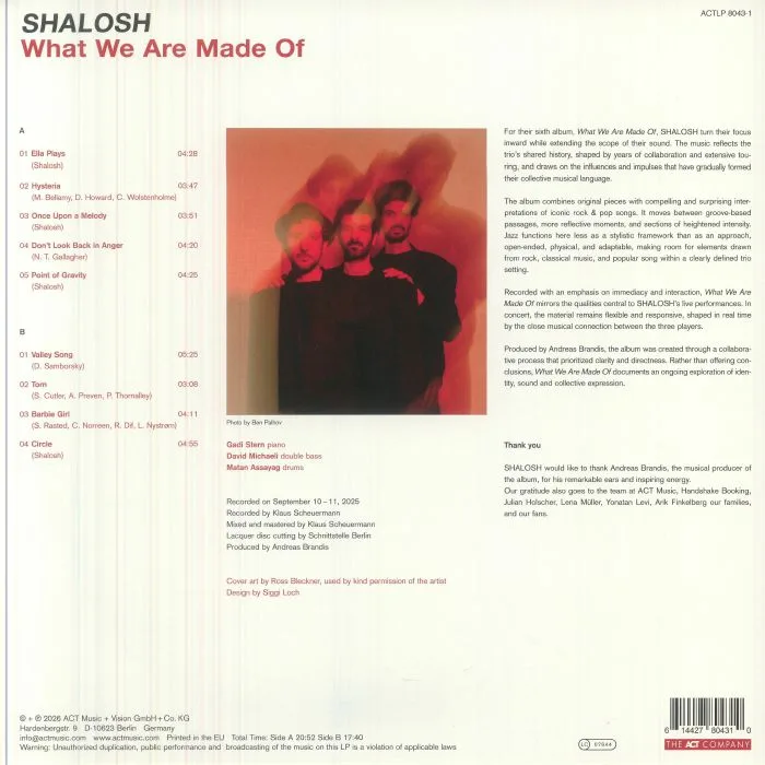 Back cover — SHALOSH — What We Are Made Of