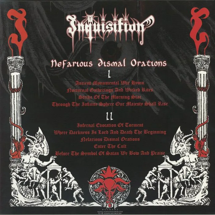 Обратная сторона обложки — INQUISITION — Nefarious Dismal Orations (reissue)