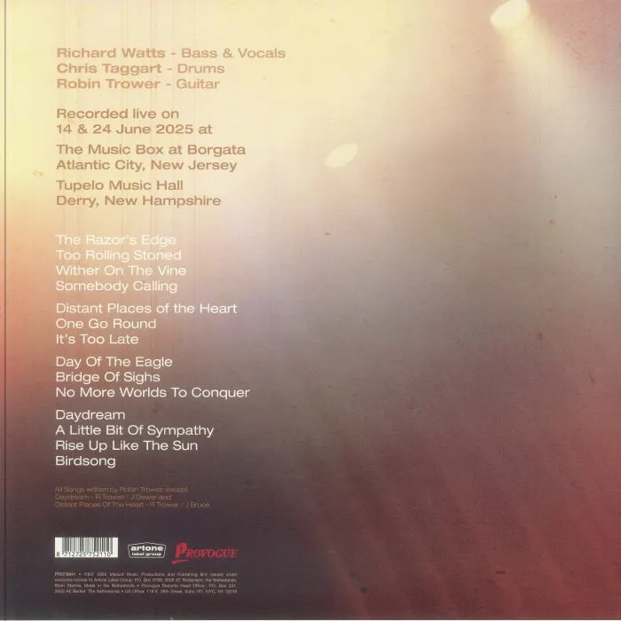 Back cover — Robin TROWER — One Moment In Time: Live In The USA