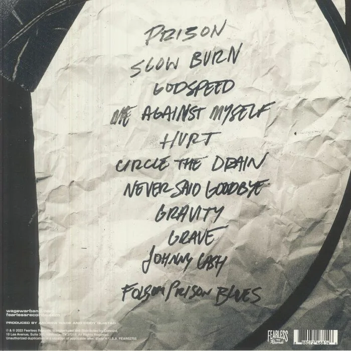 Back cover — WAGE WAR — The Stripped Sessions