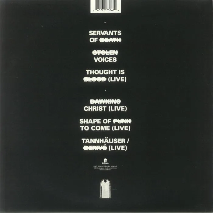Back cover — REFUSED — Servants Of Death (Record Store Day RSD Black Friday 2016)