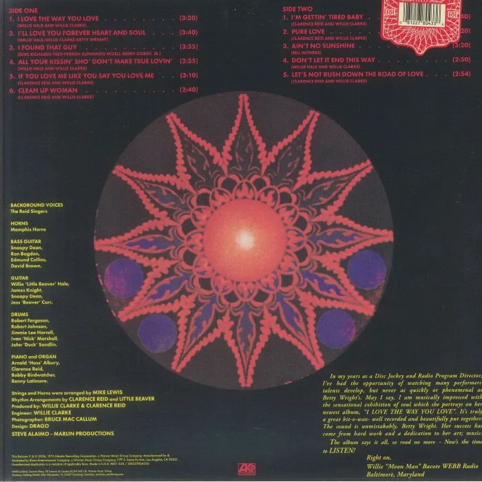Back cover — Betty WRIGHT — I Love The Way You Love (Rhino Reserve)