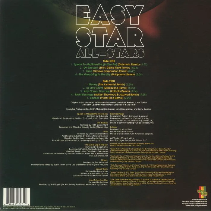 Обратная сторона обложки — EASY STAR ALL STARS — Dubber Side Of The Moon