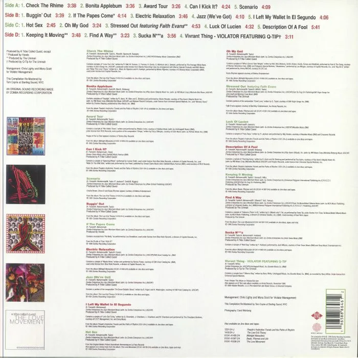 Back cover — A TRIBE CALLED QUEST — The Anthology (reissue)