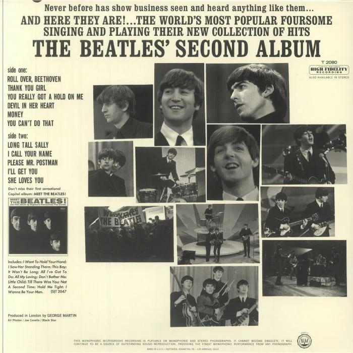 Back cover — The BEATLES — Second Album (reissue) (mono)