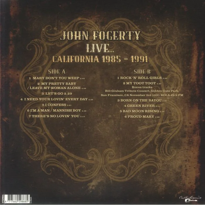 Back cover — John FOGERTY — Live California 1985-1991