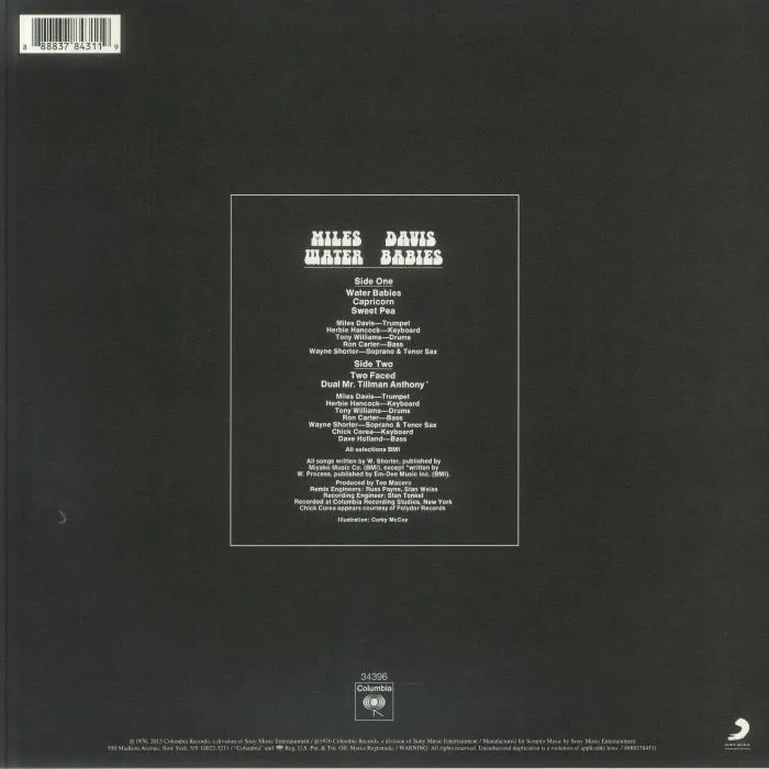 Обратная сторона обложки — Miles DAVIS — Water Babies (reissue)