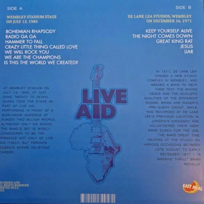 Back cover — QUEEN — Live Aid