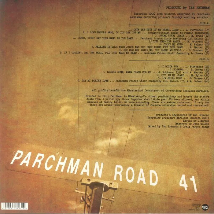 Обратная сторона обложки — PARCHMAN PRISON PRAYER — Some Mississippi Sunday Morning