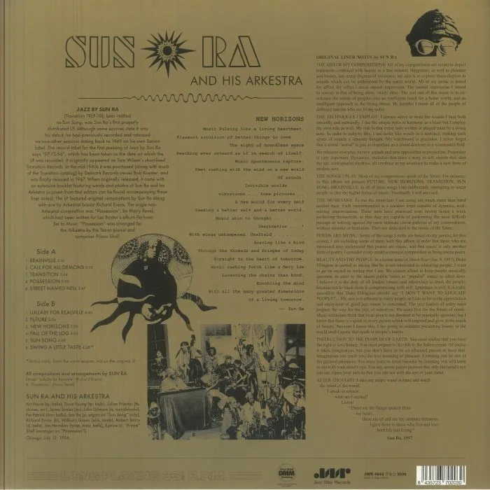 Обратная сторона обложки — SUN RA — Jazz By Sun Ra Vol 1 (reissue)