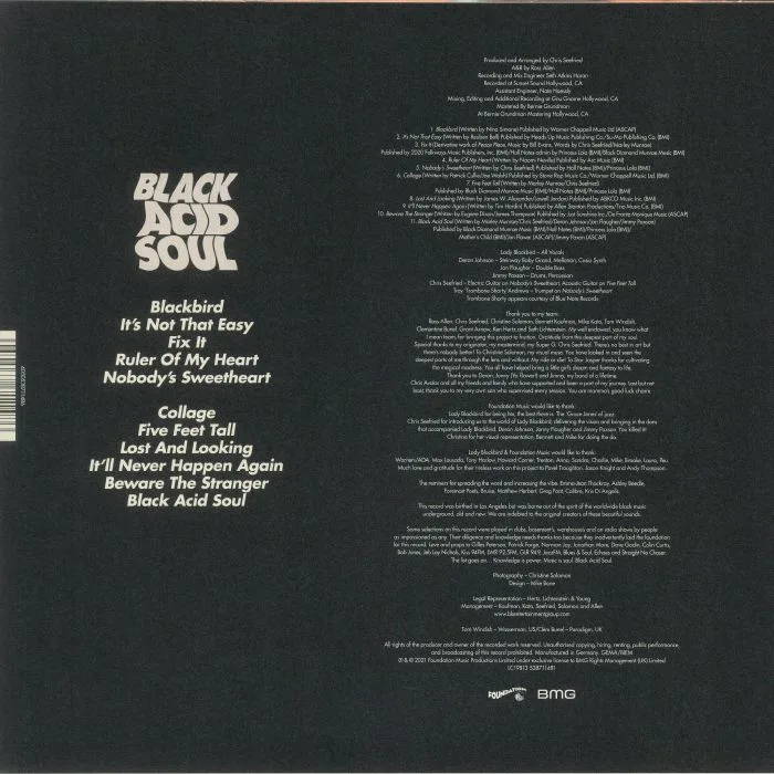 Back cover — LADY BLACKBIRD — Black Acid Soul