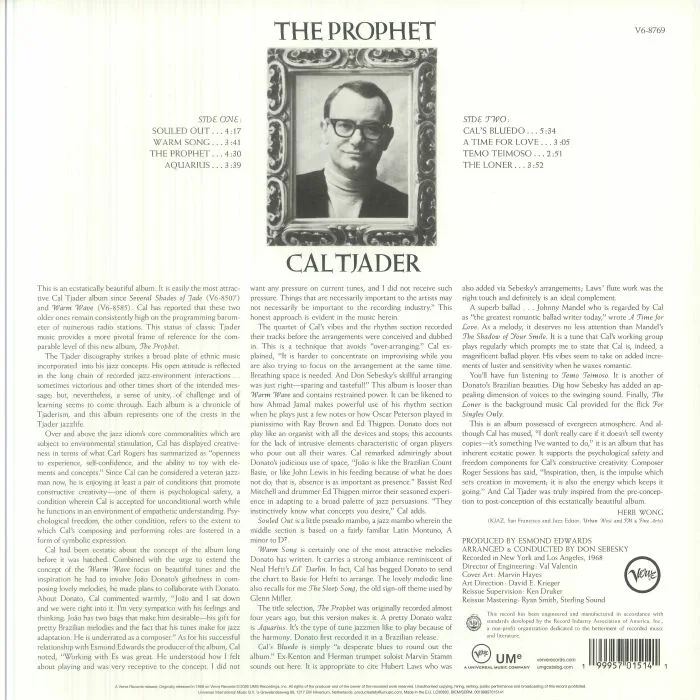 Обратная сторона обложки — Cal TJADER — The Prophet (Verve Vault)
