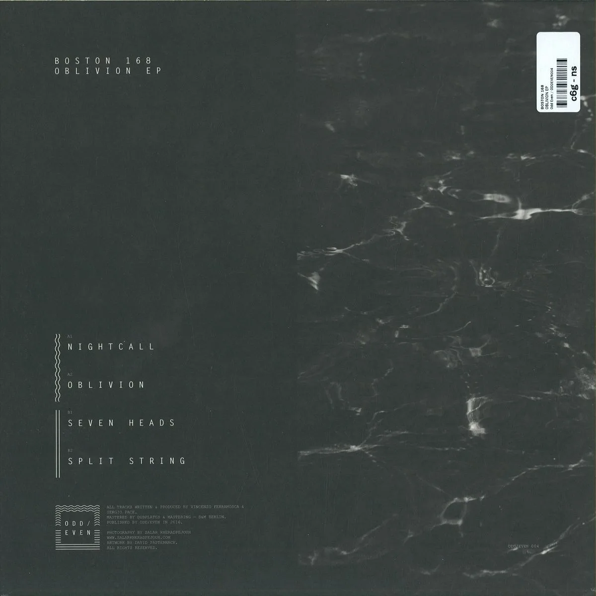 Back cover — Boston 168 — Oblivion Ep