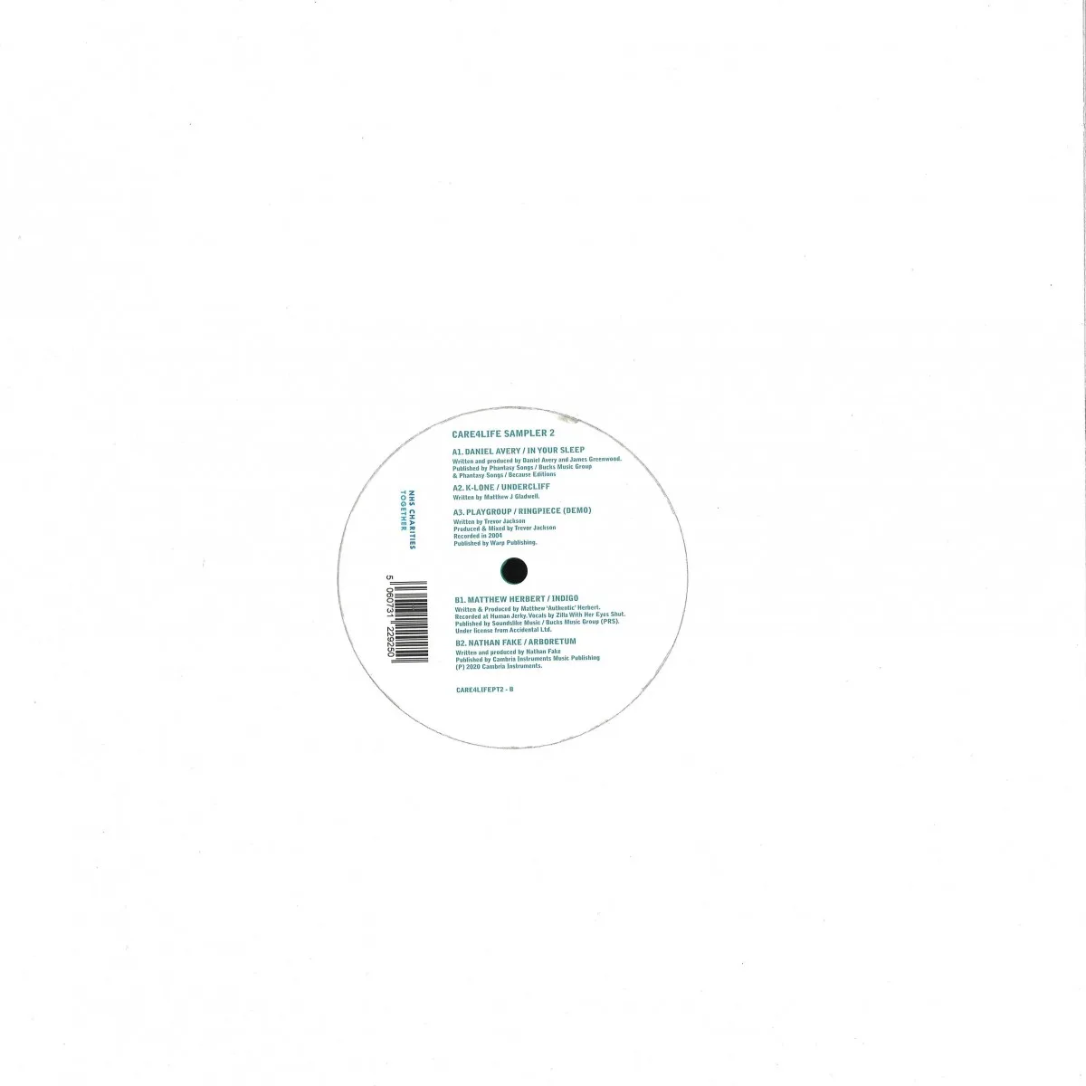 Back cover — Various(Daniel Avery/K-Lone/Matthew Herbert) — CARE4LIFE Sampler 2
