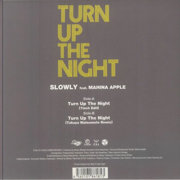 Обратная сторона обложки — SLOWLY feat MAHINA APPLE — Turn Up The Night