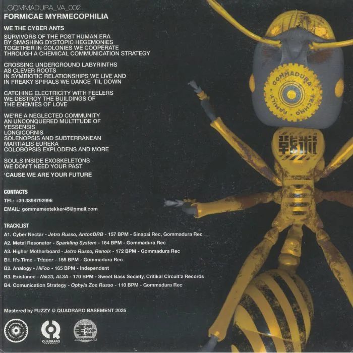 Back cover — JETRO RUSSO / ANTON DRB / SPARKLING SYSTEM / RENOIX / TRIPPER / HIFOO / NIK23 / AL3A / OPHYLA ZOE RUSSO — Formicae Myrmecophilia