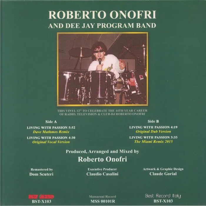 Back cover — Roberto ONOFRI & DJ PROGRAM BAND — Living With Passion