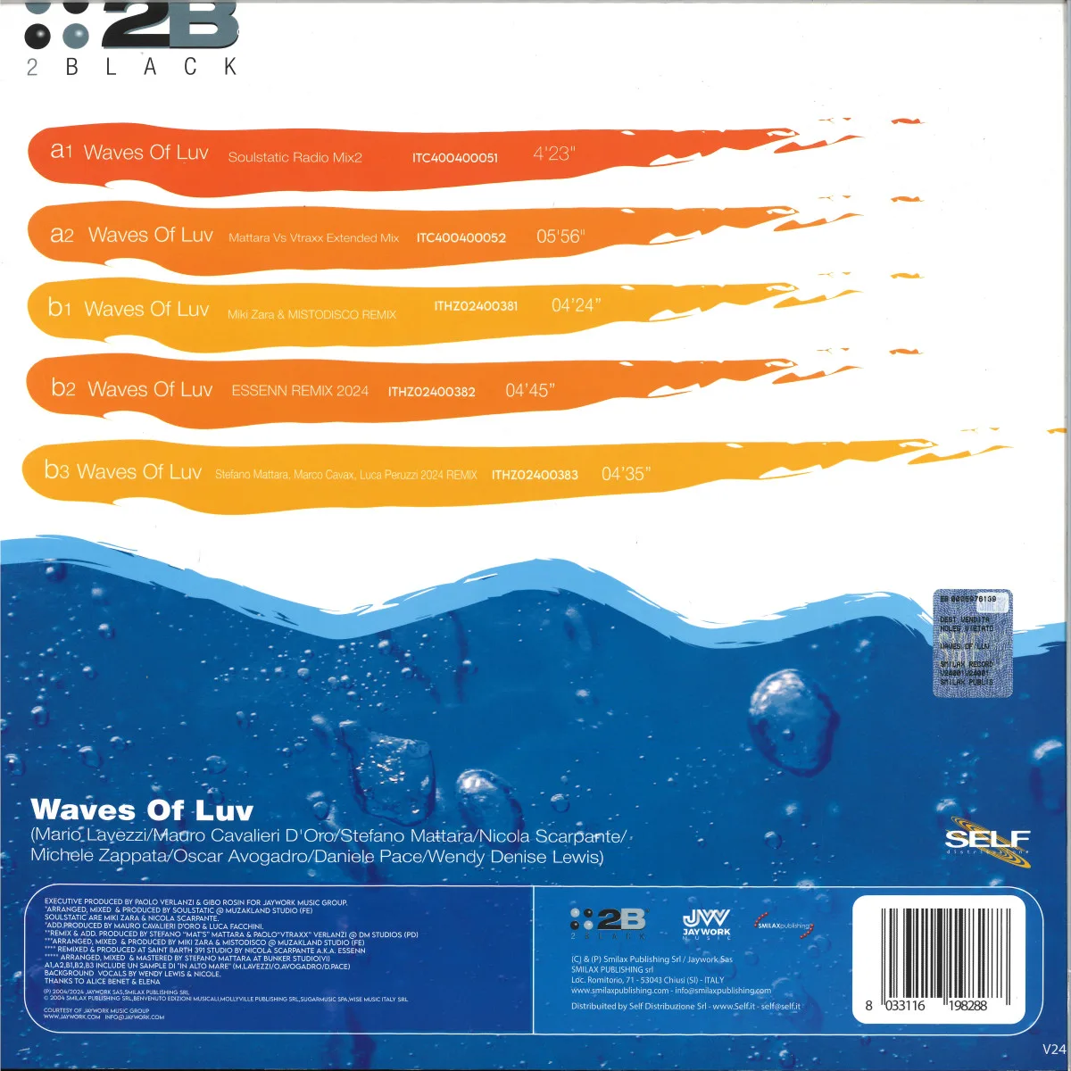Back cover — 2Black — WAVES OF LUV (20 YEARS)