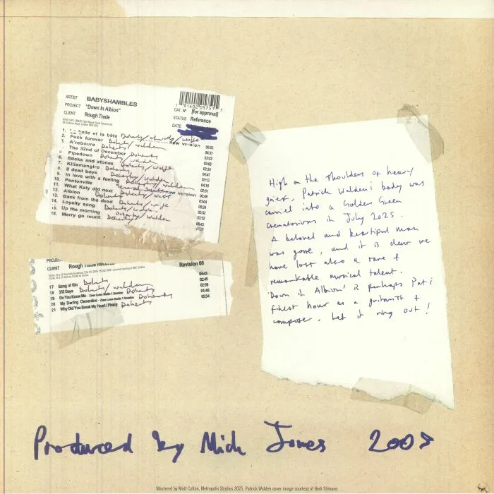 Back cover — BABYSHAMBLES — Down In Albion (20th Anniversary Edition)