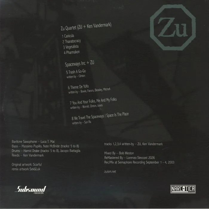 Обратная сторона обложки — ZU / SPACEWAYS INC — Radiale (remastered)