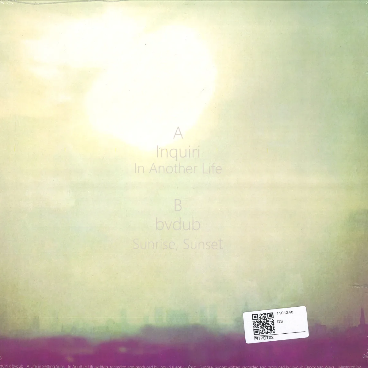 Обратная сторона обложки — Inquiri/Bvdub — A Life In Setting Suns