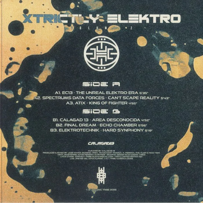 Обратная сторона обложки — EC13 / SPECTRUMS DATA FORCES / ATIX / CALAGAD 13 / FINAL DREAM / ELEKTROTECHNIK — Xtrictly Elektro Vol 2 EP