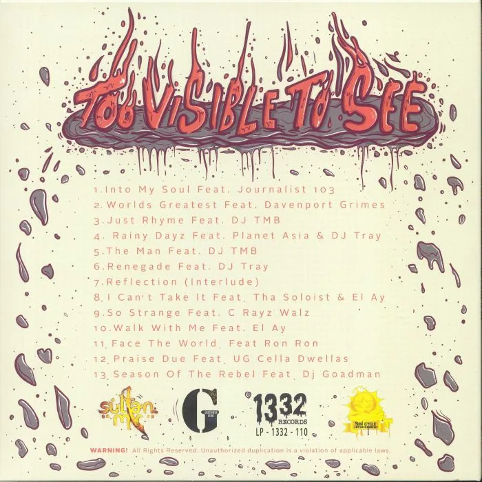 Back cover — Sultan MIR / RECOGNIZE ALI — Too Visible Too See