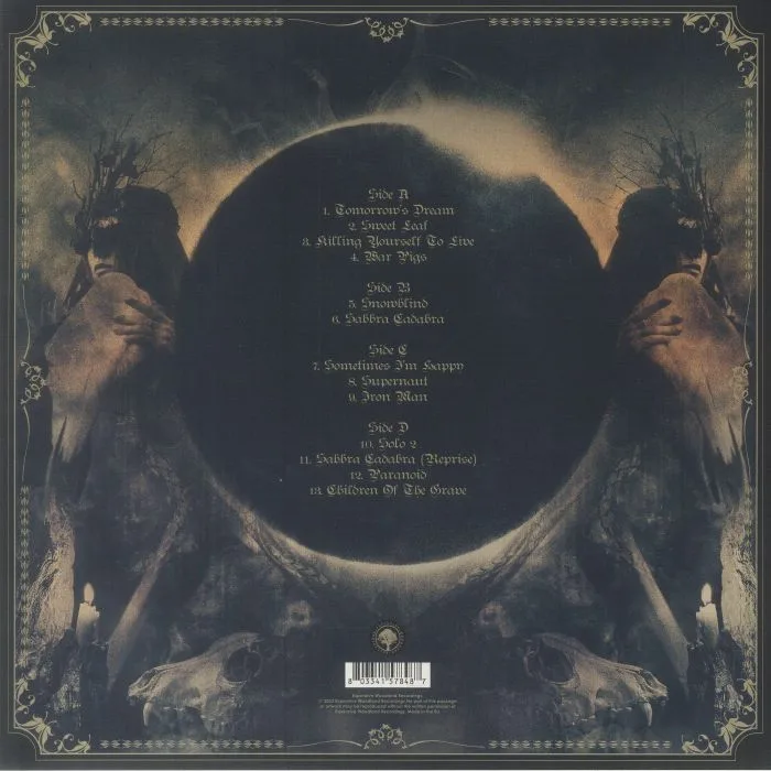 Back cover — BLACK SABBATH — Live In The USA 1974