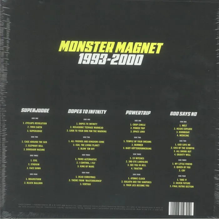 Обратная сторона обложки — MONSTER MAGNET — 1993-2000