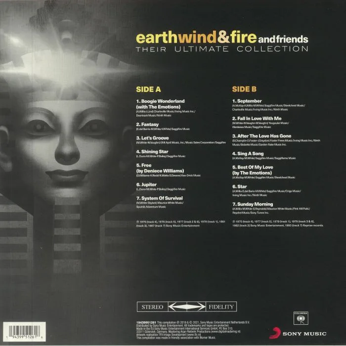 Back cover — EARTH WIND & FIRE — Their Ultimate Collection