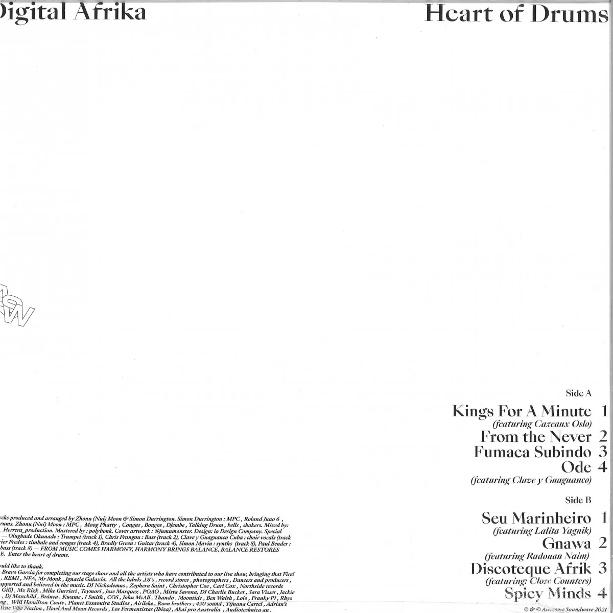 Обратная сторона обложки — Digital Afrika — Heart of Drums LP