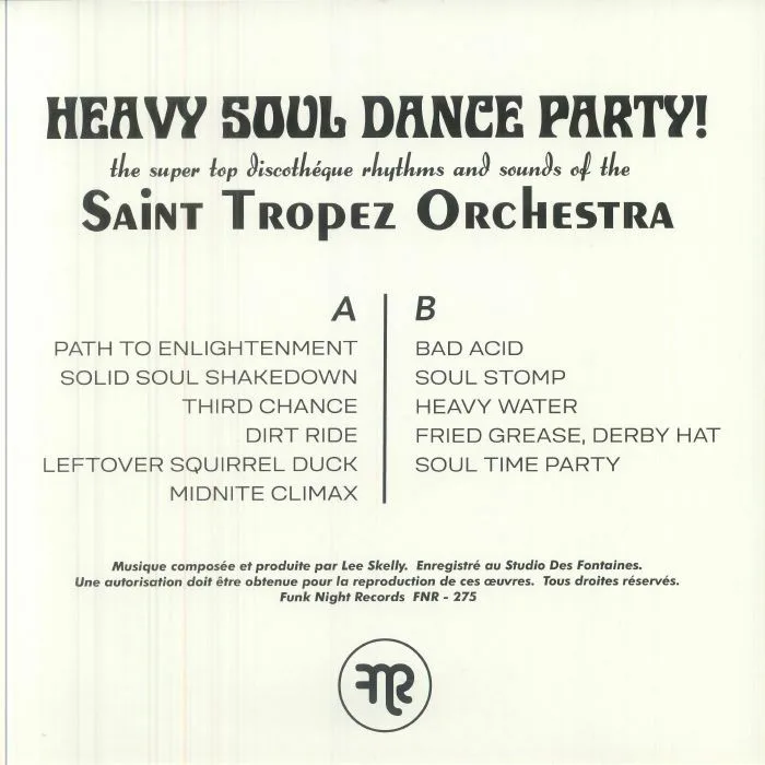 Back cover — SAINT TROPEZ ORCHESTRA — Heavy Soul Dance Party (B-STOCK)