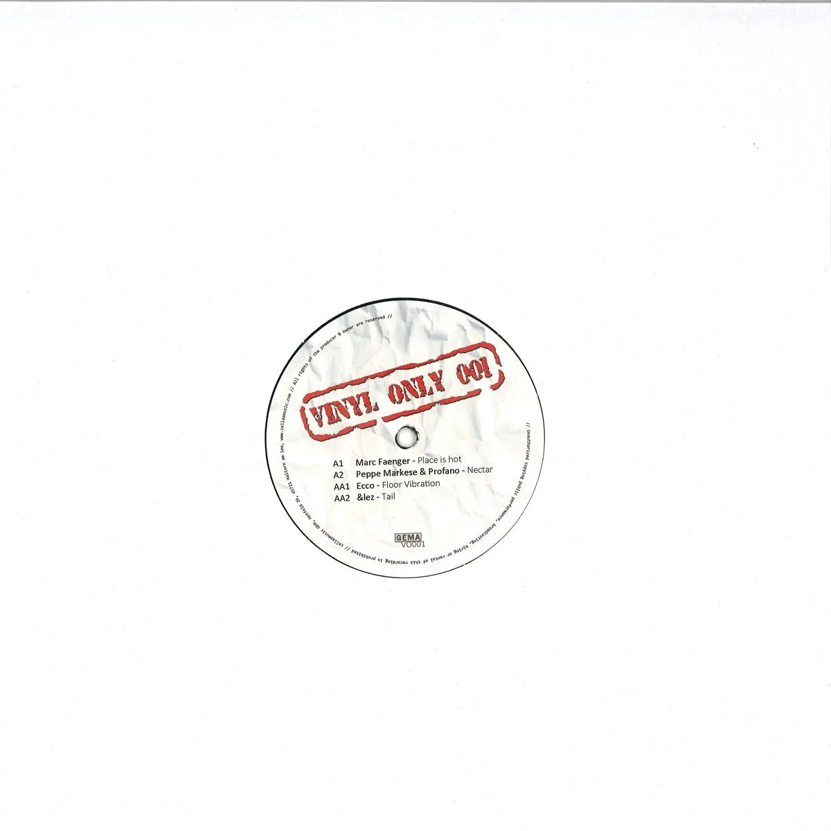 Back cover — Various — Vinyl Only 001