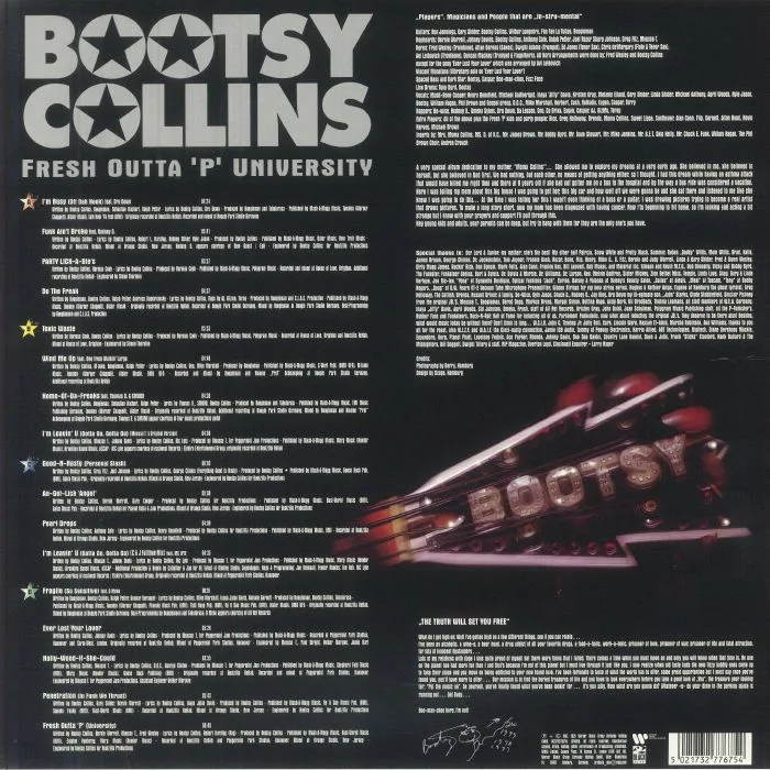 Обратная сторона обложки — Bootsy COLLINS — Fresh Outta P University (reissue)
