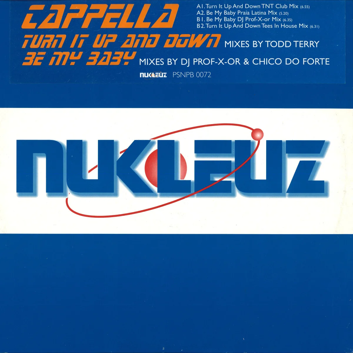 Front cover — Cappella — Turn It Up And Down / Be My Baby
