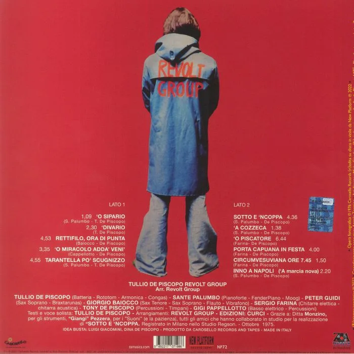 Back cover — TULLIO DE PISCOPO REVOLT GROUP — Sotto E'ncoppa