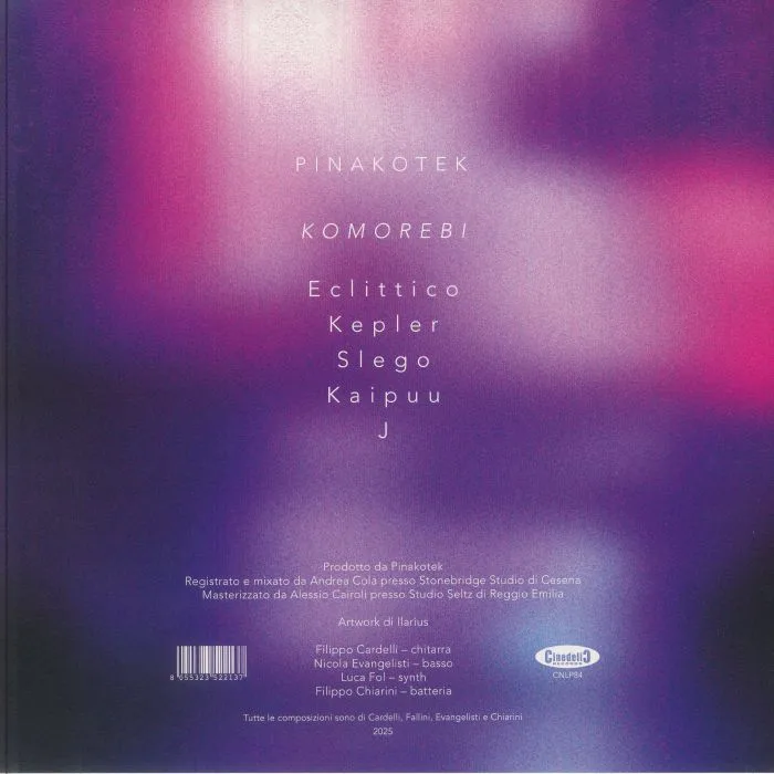 Обратная сторона обложки — PINAKOTEK — Komorebi